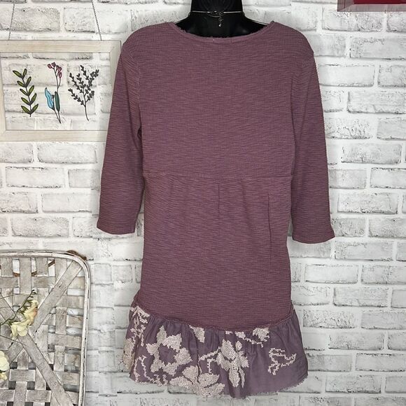 Dylan Boho Hippie Thermal Tiered Tunic Top Size Small Embroidered - Picture 5 of 6